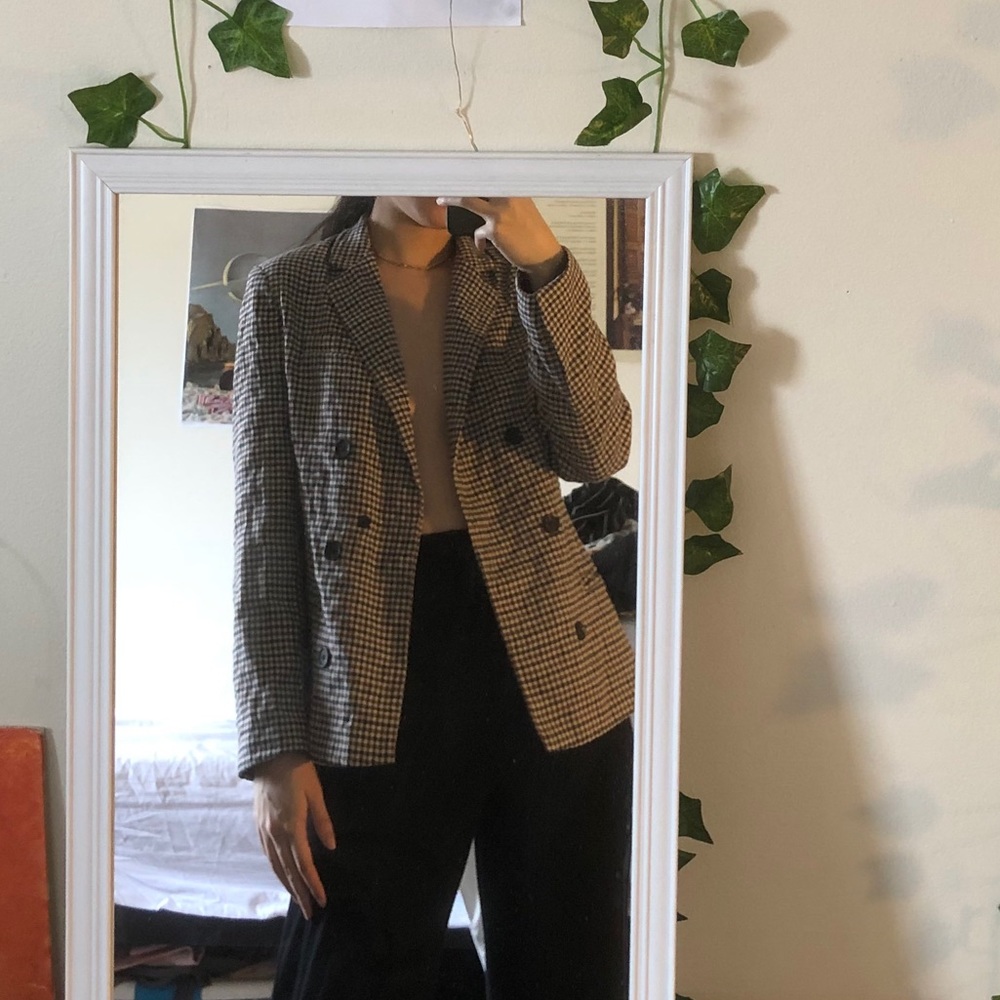 Checkered Plaid Blazer